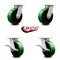 Service Caster 6 Inch Kingpinless Green Poly on Steel Wheel Swivel Caster Set with 2 Brakes SCC SCC-KP30S620-PUR-GB-2-SLB-2 - alternate 7